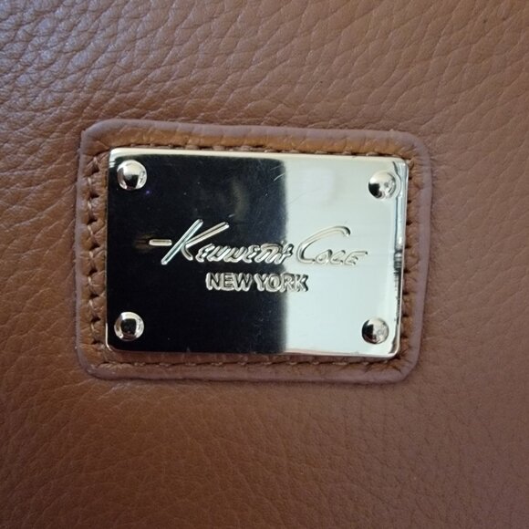 KENNETH COLE Saddle Brown Leather Wallet W/ Removable Wristlet- Zip Around - Picture 2 of 14